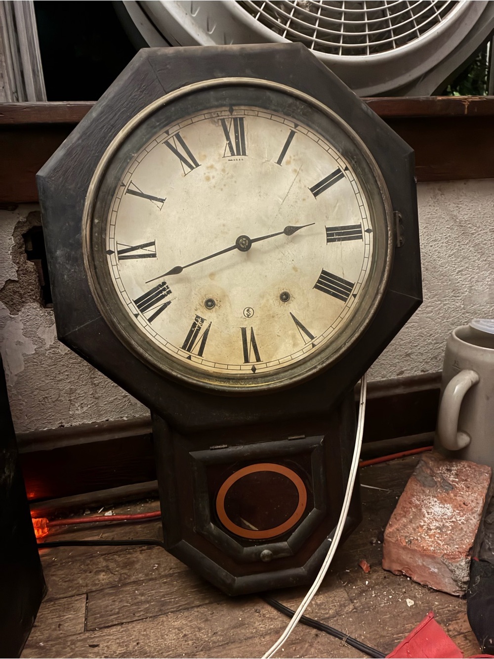 Antique Seth Thomas Drop Octagon Schoolhouse 8 Day Wall Clock